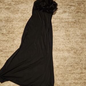 SHEIN Black Strapless Dress with Bow